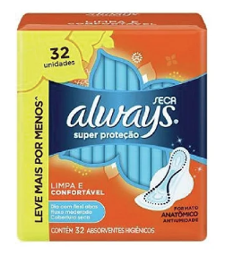 ABSORVENTE ALWAYS BASICO SECA COM ABAS C/32 UNIDADES