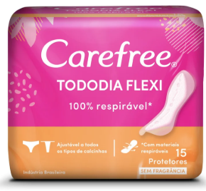 ABSORVENTE CAREFREE FLEX SEM PERFUME C/15 UNIDADES