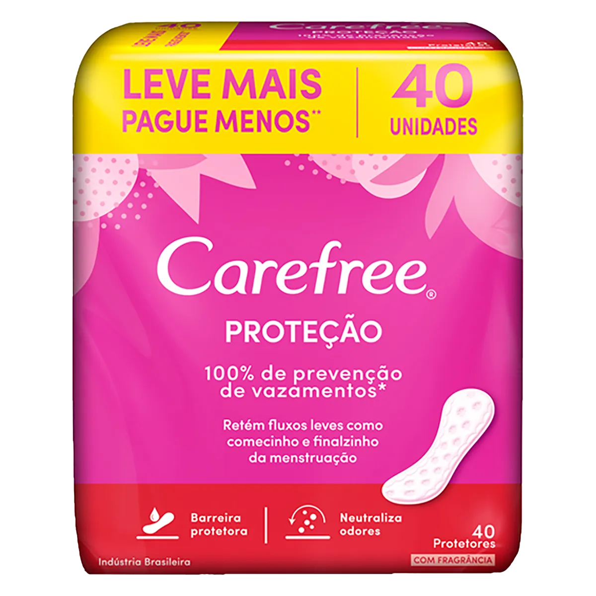 ABSORVENTE CAREFREE ORIGINAL COM PERFUME C/40 UNIDADES