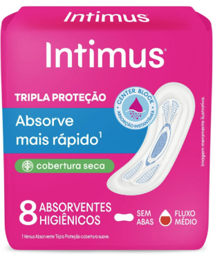 ABSORVENTE INTIMUS GEL SECA SEM ABAS C/8 UNIDADES
